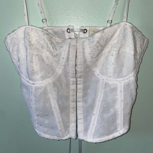 LA Hearts lace white corset top size xs only worn once in great condition!
